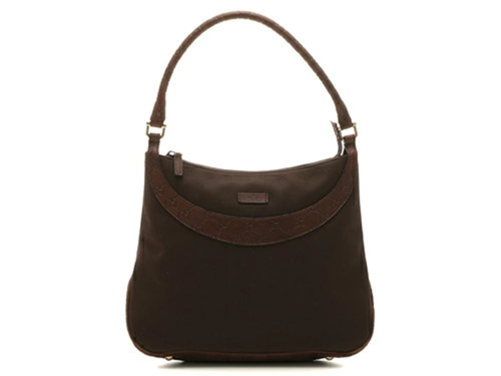 Gucci Shoulder Bag Gucci Guccissima Dark Brown Canvas Leather